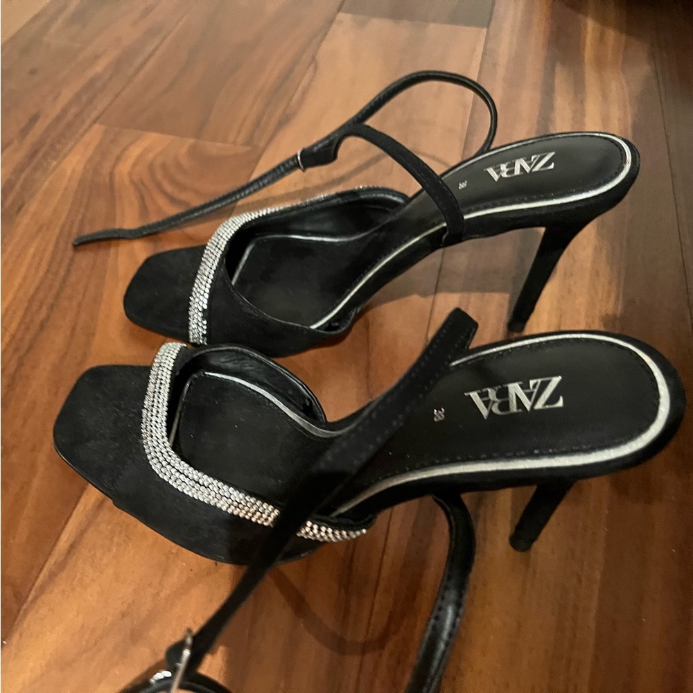 Zara Jewel Detailed Heels with Strap